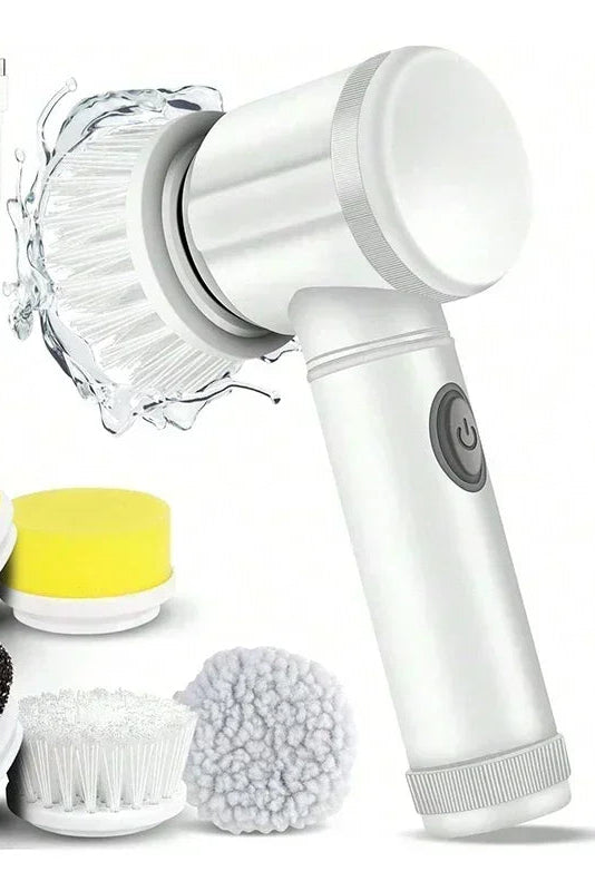 Electric Spin Scrubber 5 in 1 Electric Cleaning Brush Bathroom Cleaning Brush with 5 Replaceable Heads, Handheld Cleaning Brush