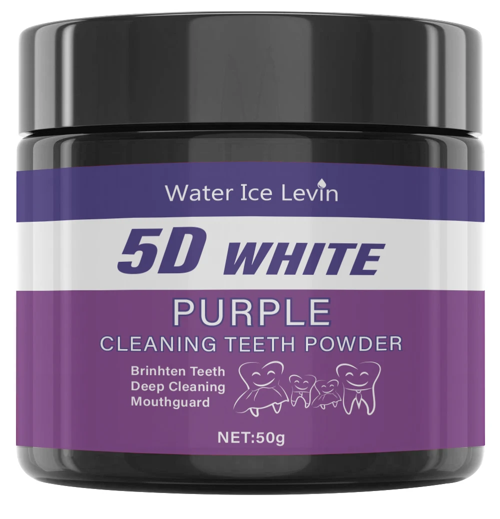 Purple Teeth Cleaning Powder - Sulfate-Free, Deep Cleaning and Polishing, Whitens Teeth in 5 Days, Portable for Daily Use and Travel