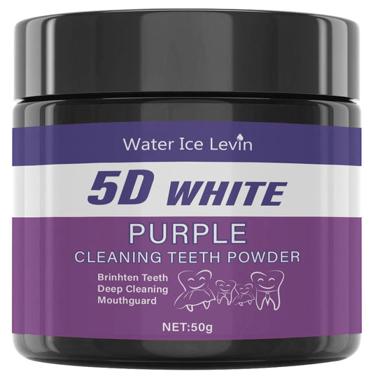 Purple Teeth Cleaning Powder - Sulfate-Free, Deep Cleaning and Polishing, Whitens Teeth in 5 Days, Portable for Daily Use and Travel