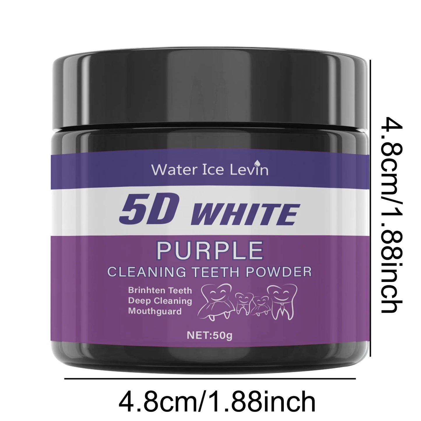 Purple Teeth Cleaning Powder - Sulfate-Free, Deep Cleaning and Polishing, Whitens Teeth in 5 Days, Portable for Daily Use and Travel
