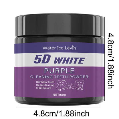 Purple Teeth Cleaning Powder - Sulfate-Free, Deep Cleaning and Polishing, Whitens Teeth in 5 Days, Portable for Daily Use and Travel